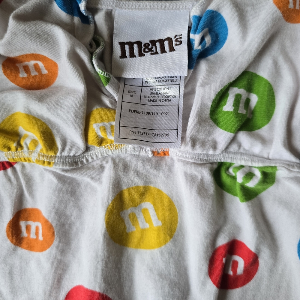 M&M’s Candy Logo Spaghetti Strap Dress Girls Size M White Colorful Print - Picture 7 of 11